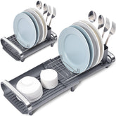 TOOLF Small Dish Drying Rack with extendable design for space-saving capacity
