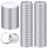 Topbooc 72pc regular-mouth lids with rings for airtight sealing on mason jars