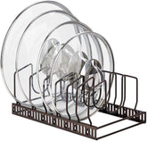 Toplife pot lids organizer rack keeps lids within reach for quick meal prep
