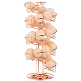 Toplife egg skelter in rose gold front view showing elegant rotating rack