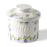 Toptier butter crock with water line keeps butter soft and ready to spread.