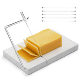 TOPULORS cheese slicer on marble board with non-stick surface for easy cheese release