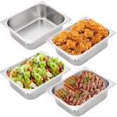 TOPZEA half-size steam table pan shows its durable 4-inch depth for easy prep