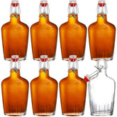 TOPZEA swing-top glass flask 8.5oz for portable liquor storage and easy pouring.