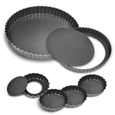 TORASO 11-inch tart pan with removable bottom for intact slices