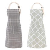 Tosewever apron front view with two pockets for convenient cooking storage.