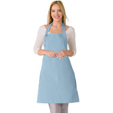 TOSHE waterdrop-resistant cotton apron in light blue for splash protection during cooking
