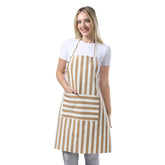 TOSHEX kitchen apron with waterdrop-resistant cotton keeps you clean while cooking and cleaning.