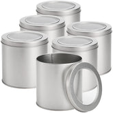 Tosnail 6-pack round metal tins with window lid for easy content visibility and access