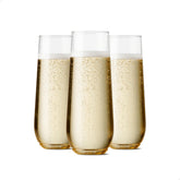 TOSSWARE POP 9oz flute shows crystal-clear plastic for elegant, shatterproof toasts.