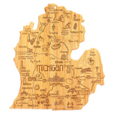 Totally Bamboo Destination Michigan mitten cutting board with map art for elegant kitchen prep