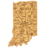 Totally Bamboo Indiana map cutting board highlighting cities for stylish charcuterie