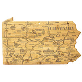 Totally Bamboo pa destination cutting board with map artwork for stylish kitchen prep.