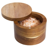 Totally Bamboo rock and branch salt cellar with magnetic lid keeps salt within reach.