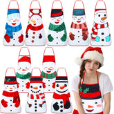Toulite snowman 10-pack aprons for festive family cooking and gifting