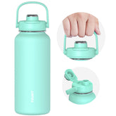 Tourit 40oz insulated bottle with top handle for easy carrying on hikes.