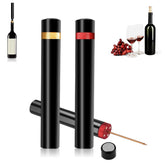 TQBAJ Aeropop wine opener in golden finish demonstrates effortless cork removal for home use.