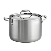 Tramontina Signature Tri-Ply 8qt stock pot with lid for even heating and large meals.