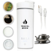 Travel Brew portable kettle showing four temperature options for on-the-go control