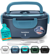 TRAVELISIMO electric lunch box on a desk keeps meals hot for work