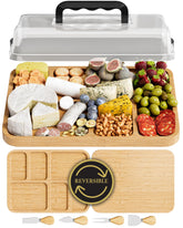 Trayful Charcuterie Board with Lid top view, spacious surface for creative platters and easy transport.