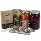Trellis + Co stainless fermentation lid with waterless airlock for wide-mouth jars, simplifies maintenance.