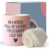 Triple Gifffted Best Sister Ever mug in pink with a heartfelt quote for daily motivation.
