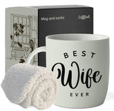 Triple Gifffted best wife ever mug in cream ceramic for daily coffee