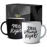 Triple Gifffted Mr Right Mrs Always Right mugs set for couples' morning coffee