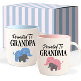 Triple Gifffted Promoted To Grandma mug with elegant text for new grandmothers