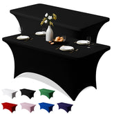 Trlyc 2-pack 6ft spandex table cloth close-up shows wrinkle-resistant stretch fabric.