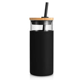 Tronco 20oz glass tumbler with lid and straw for iced coffee on the go