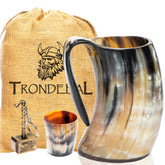 Trondebal Viking drinking horn mug 15 oz for authentic Viking-style beer and coffee moments