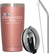 TSLOVER Dragonfly Girls Tumbler front view showing stylish stainless steel design for on-the-go use