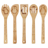 TULUNAYN Penguin spoons set in wood, a charming kitchen decor and practical cookware tool.