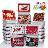 Tunpug 40-piece Christmas foil containers with festive lids for easy holiday gifting