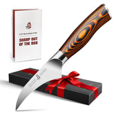 TUO Bird Beak Paring Knife 2.5-inch in action for precise peeling