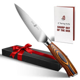 TUO Paring Knife Fiery Phoenix Series blade close up for precise peeling and trimming