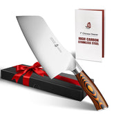 TUO 7-inch Vegetable Cleaver blade profile for versatile chopping.