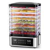 Tupoyi food dehydrator with eight trays enables efficient batch drying of jerky, fruit, and vegetables.