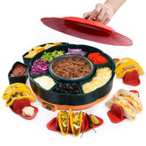 Tupoyi Taco Tuesday Kit with warming pot keeps fillings warm for a cozy party.