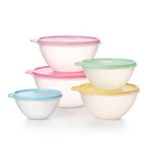 Tupperware Heritage Wonderlier bowls stacked neatly for space-saving kitchen storage