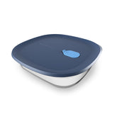 Tupperware Voila glass square baking dish offers versatile prep, bake, and serve capabilities.