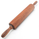 TUSIWIT Classic Sapele rolling pin with handles for smooth, controlled dough rolling.
