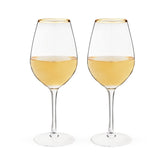 Twine gilded stemmed wine glass with gold rim for elegant table settings.