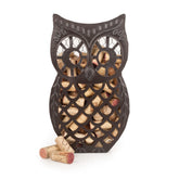 Twine Wise Owl Cork Holder front view with rustic bronze finish for stylish cork display