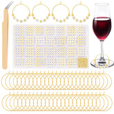 Ucnemous wine glass charms kit with rings and beads for personalization