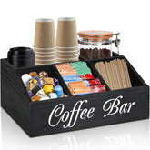 ugiftt Coffee Station Organizer front view for easy access to pods and tea.