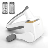 UHIYEE parmesan grater handle close-up showing ergonomic control for effortless grating
