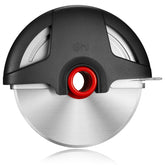 UHIYEE pizza cutter with large 4.3-inch wheel for thick crust slicing.
